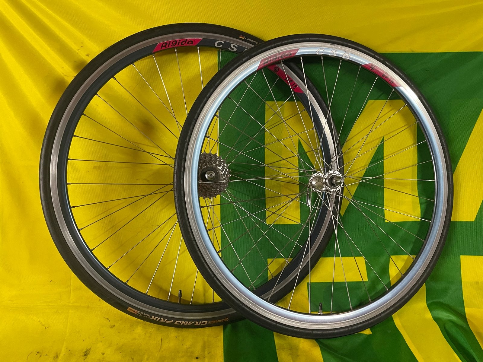 Rigida DP18 Shimano 600 tricolor Wielset 8sp, Wiel, Gebruikt, Verzenden, Aluminium