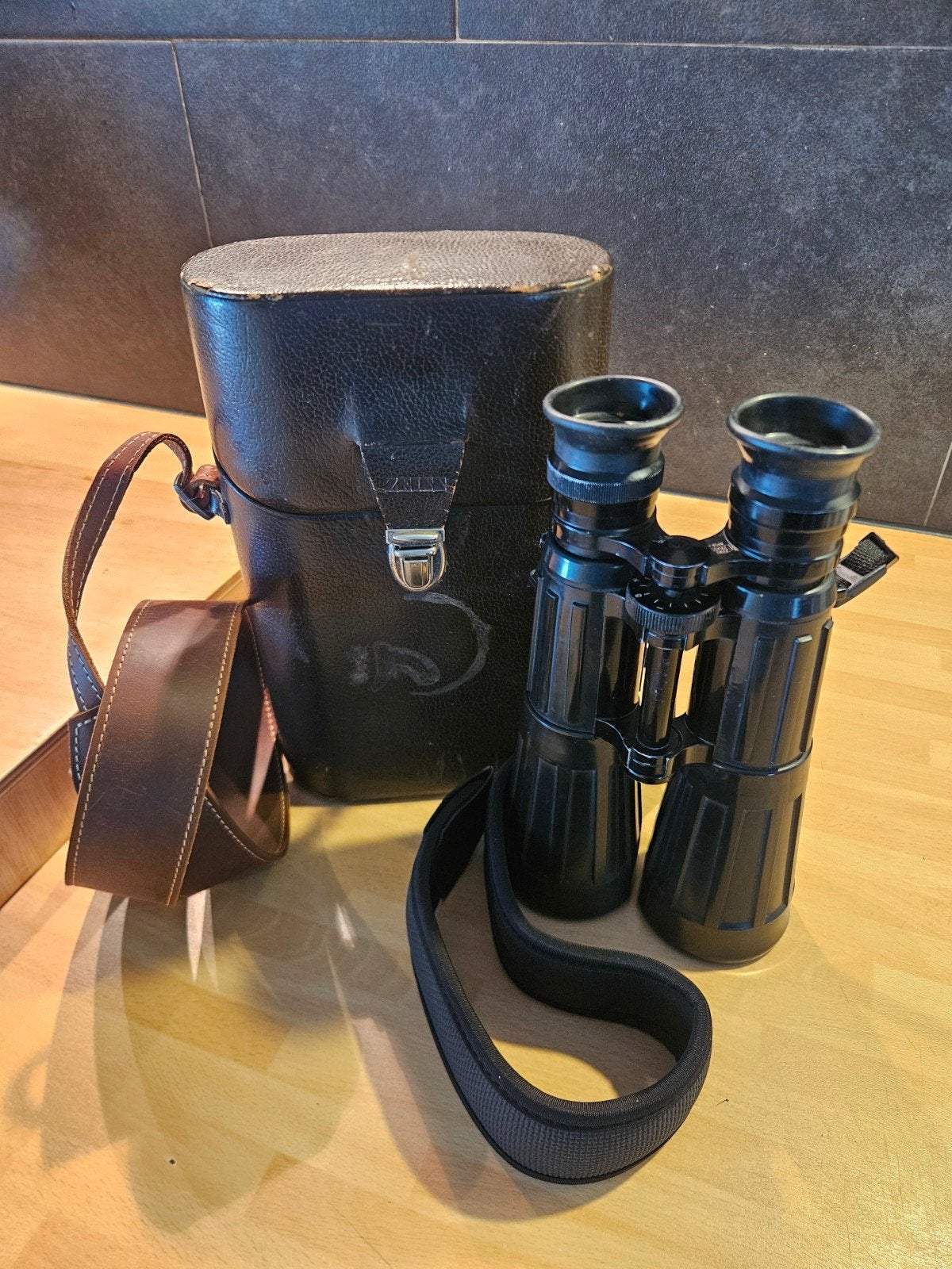 Carl Zeiss 8x56 B Verrekijker met originele leren tas, Gebruikt, Overige typen, Ophalen of Verzenden, 8 tot 12x