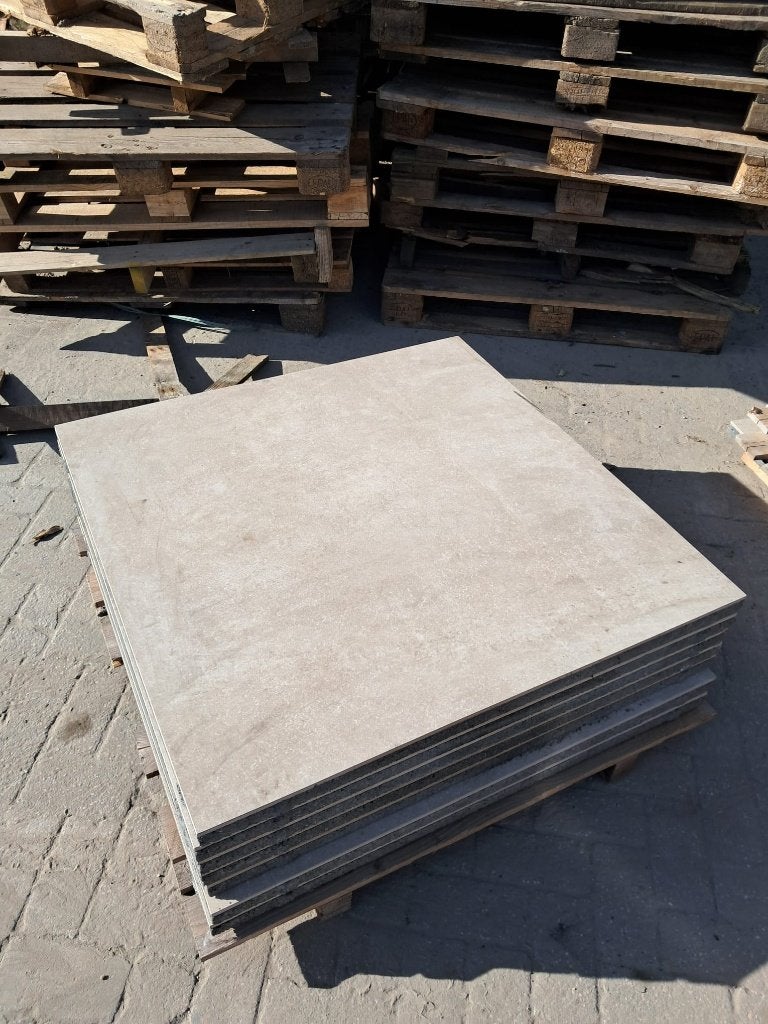 7m² Keramische tegels 100x100x4  Beige (Geoceramica), Ophalen, Keramiek, Nieuw, 5 tot 10 m²