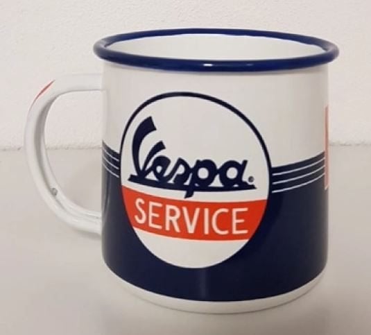 Vespa Scooter Service emaillen beker koffiebeker, Americansaleshop@gmail.com, Eu, Ue, Nieuw