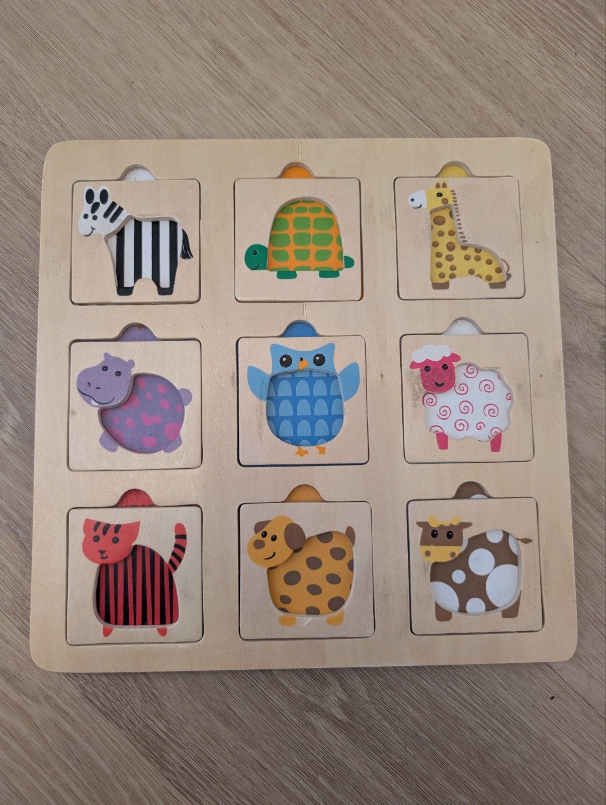 Houten Dieren Puzzel voor Kinderen, 2 tot 4 jaar, Gebruikt, 10 tot 50 stukjes, Ophalen of Verzenden