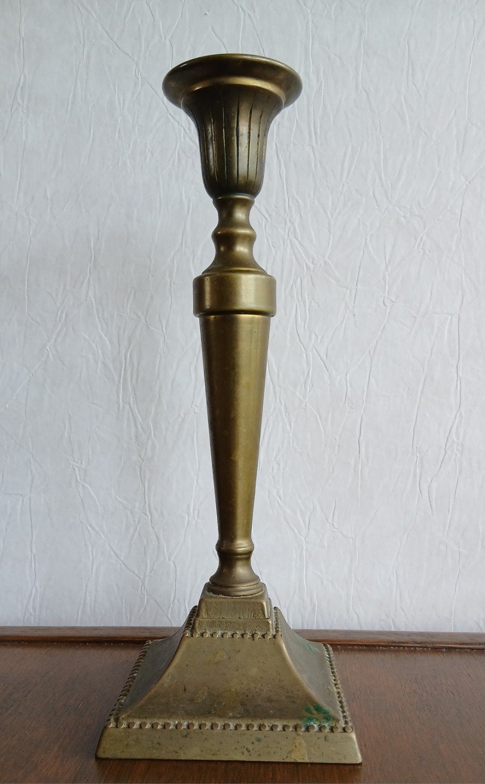 Antieke Koperen Kandelaar Empire Stijl, Antiek en Kunst, Ophalen of Verzenden, Koper of Brons