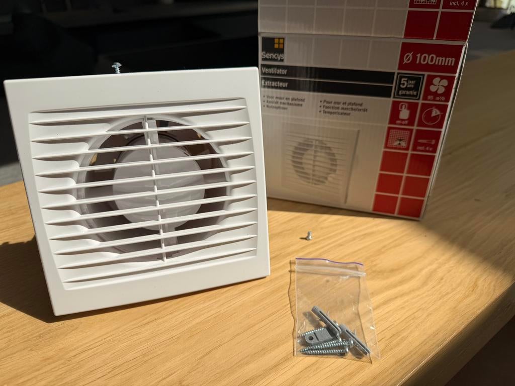 Muurventilator met timer 100 mm, Ophalen, Nieuw