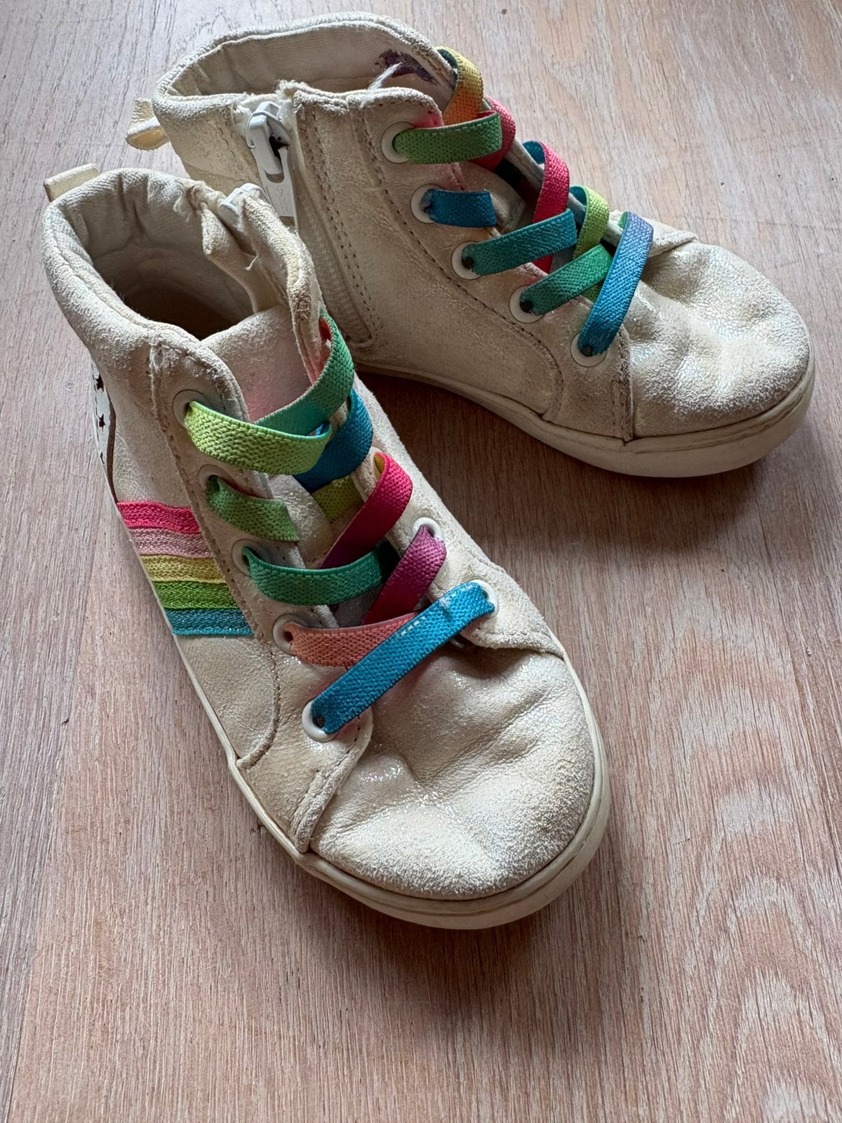 Baby Gap regenboog glitter sneakers, maat 26, Gebruikt, Meisje, Schoenen, Ophalen of Verzenden