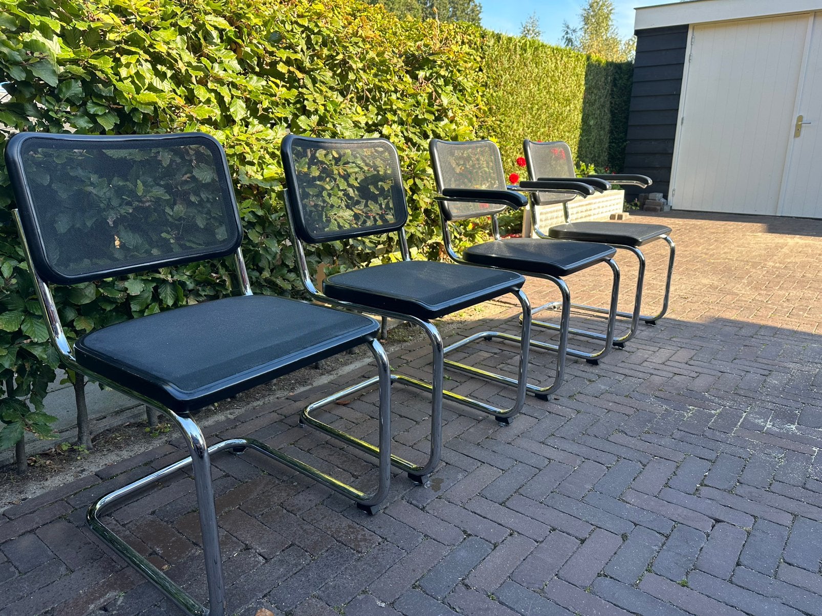 4 x orginele Thonet vintage eetkamerstoel, Zwart, Zo goed als nieuw, Vier, Hout