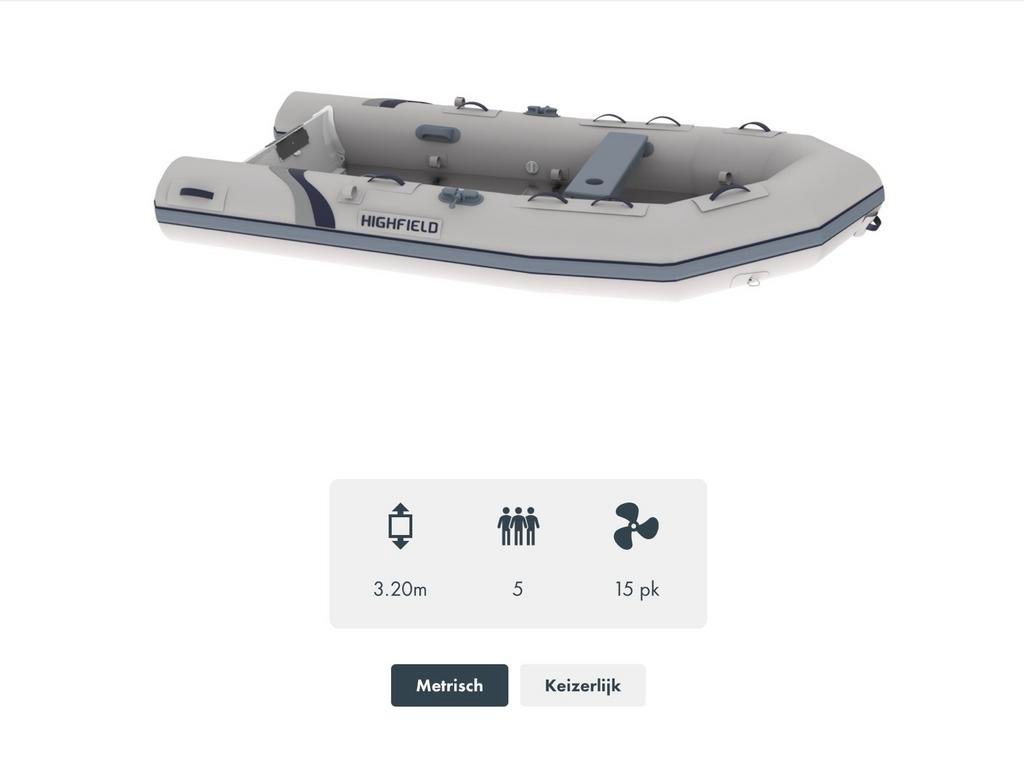 Highfield roll-up 320 AL met Honda BF 6 A buitenboordmotor, Watersport en Boten, Aluminium, 6 pk, Zo goed als nieuw, Highfield