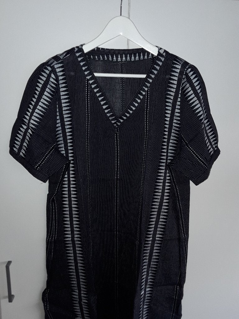 Ulla Popken Donkerblauwe Jurk Met V-hals Maat XL, Blauw, Maat 46/48 (XL) of groter, Nieuw, Ulla Popken