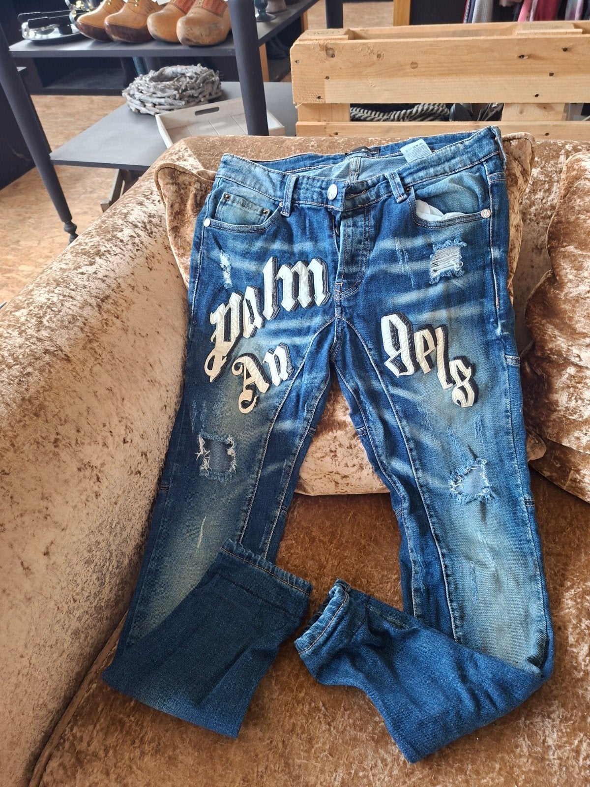 Palm Angels Jeans W34, Palm Angels, Blauw, Ophalen of Verzenden, W33 - W34 (confectie 48/50)