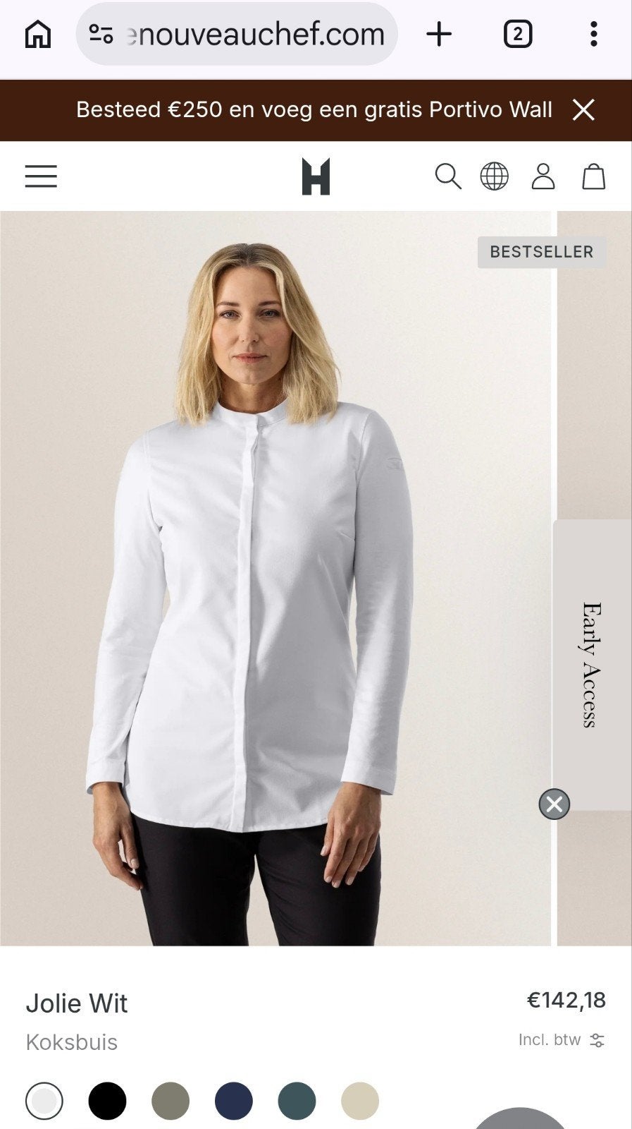 Le Nouveau Chef Jolie Wit Koksbuis Maat M, Maat 38/40 (M), Le Nouveau Chef, Wit, Nieuw