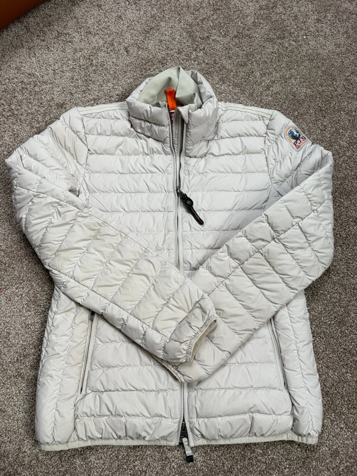 Gewatteerde dames jas parajumpers, Ophalen of Verzenden, Zo goed als nieuw, Maat 46 (S) of kleiner, Beige