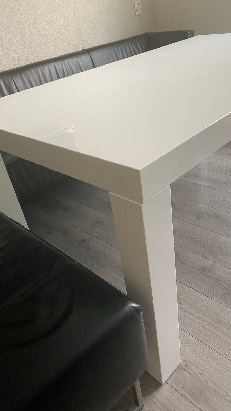 Goossens "Zenn" hoogglans witte eettafel 180x100 cm, Overige materialen, Gebruikt, Vijf personen of meer, 150 tot 200 cm