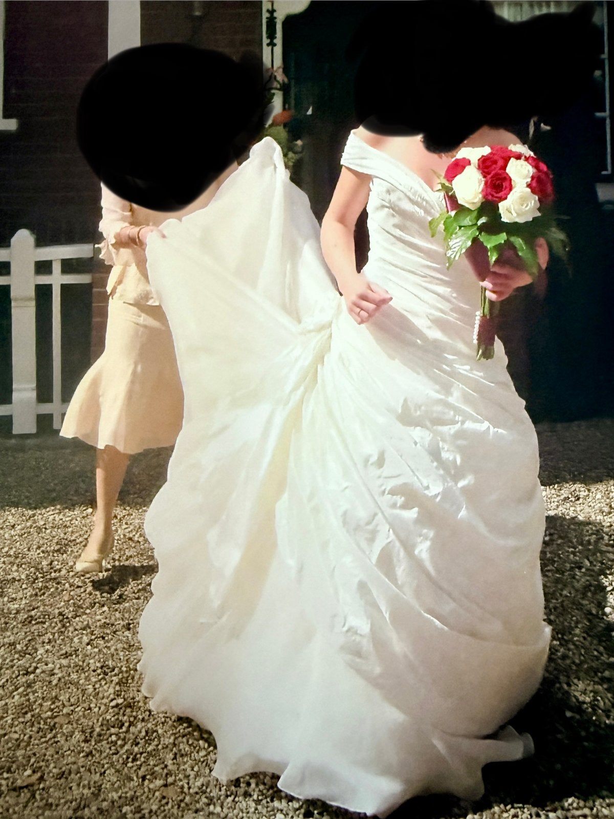 Prachtige Ian Stuart trouwjurk, ivoorkleurig, Ophalen, Gedragen, Wit, Trouwjurk
