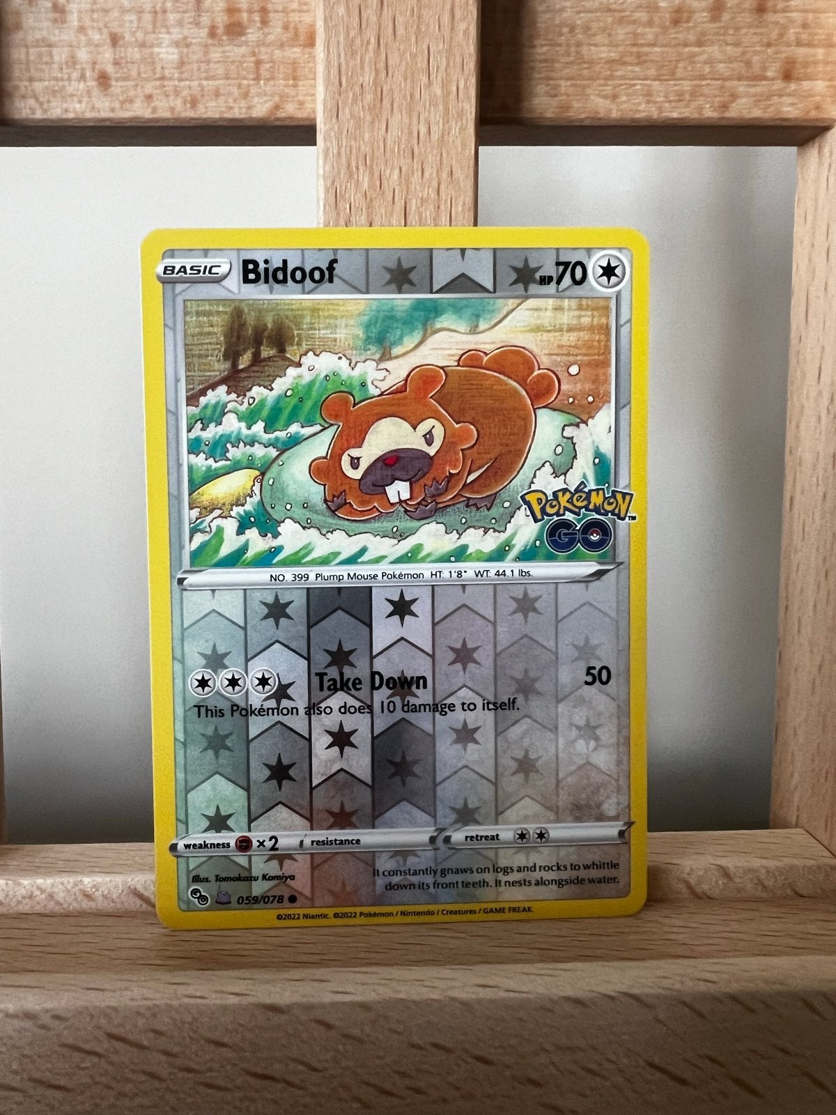 Pokémon TCG: Bidoof [Ditto] #59 (Pokemon Go), Ophalen of Verzenden, Zo goed als nieuw, Losse kaart