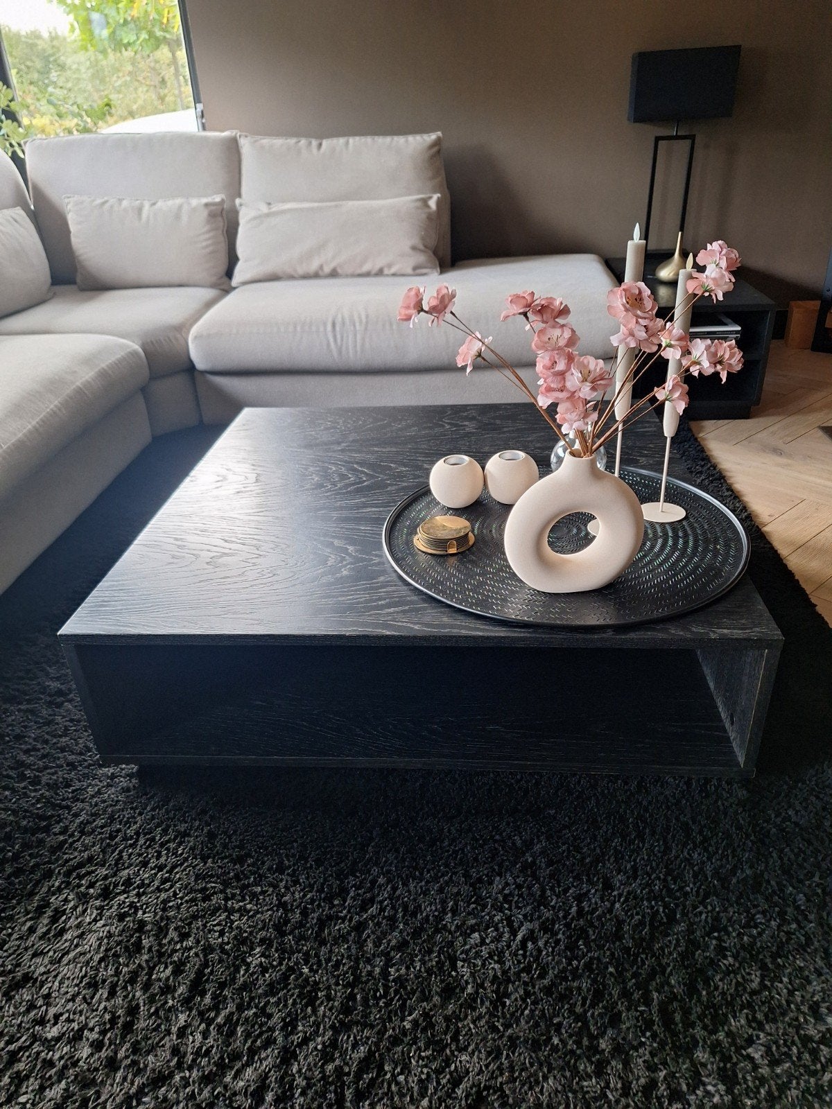 Zwarte Salontafel 100x100x30 cm, Huis en Inrichting, Ophalen of Verzenden