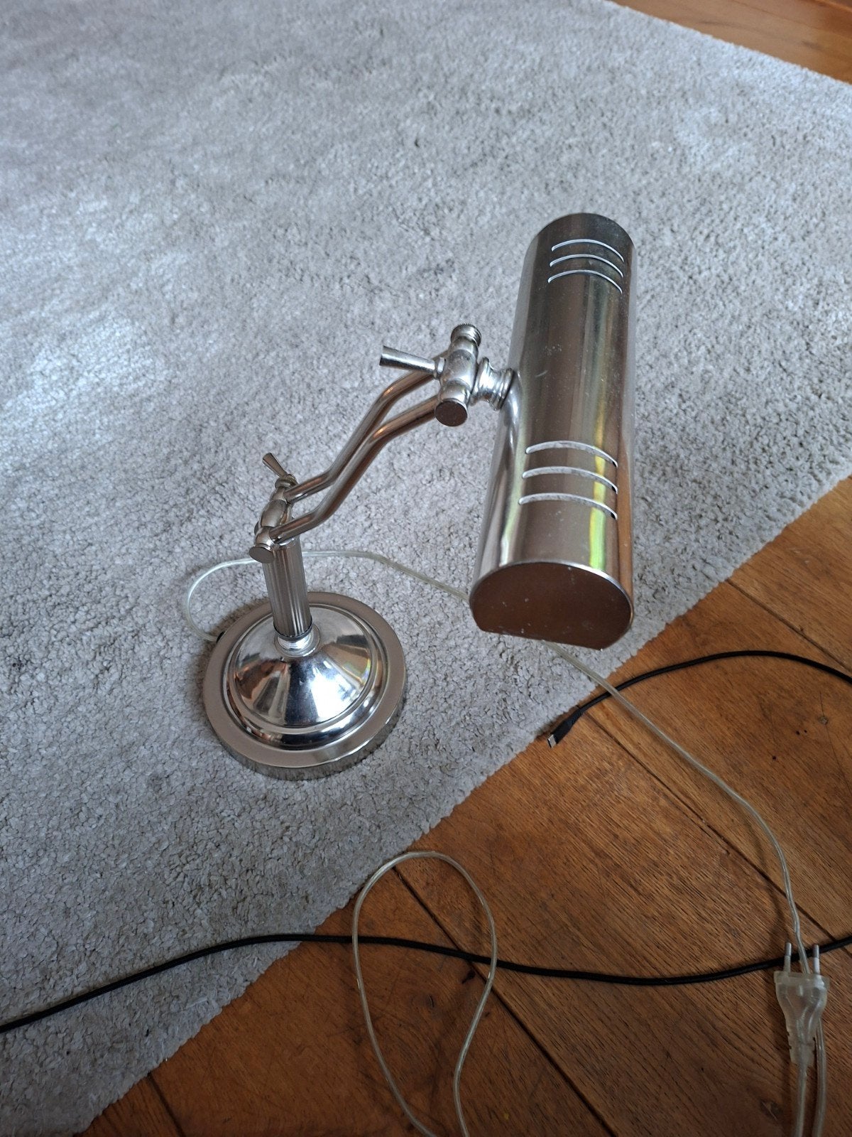 Zilverkleurige bankierslamp, Ophalen of Verzenden, Zo goed als nieuw, E27 (groot)