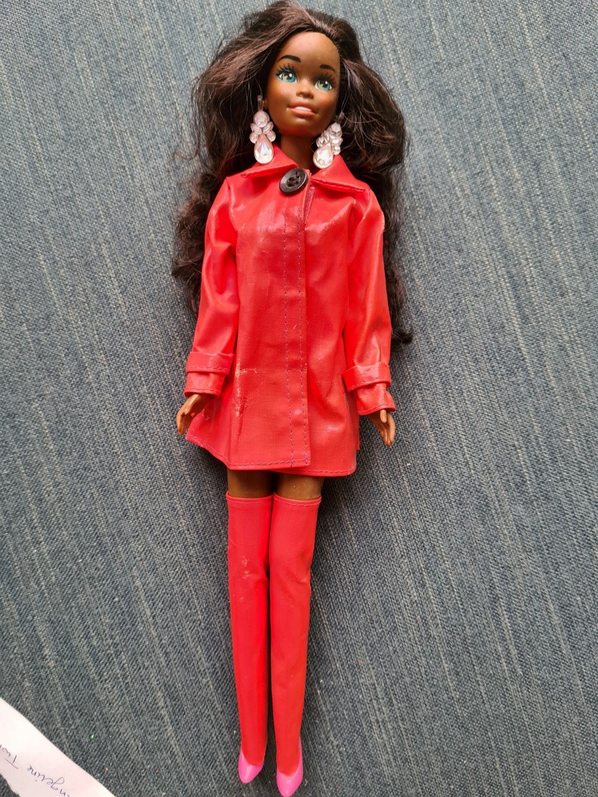 vintage BARBIE Mattel pop LAK LAARZEN en JAS ca.1992, Ophalen of Verzenden, Gebruikt, Barbie
