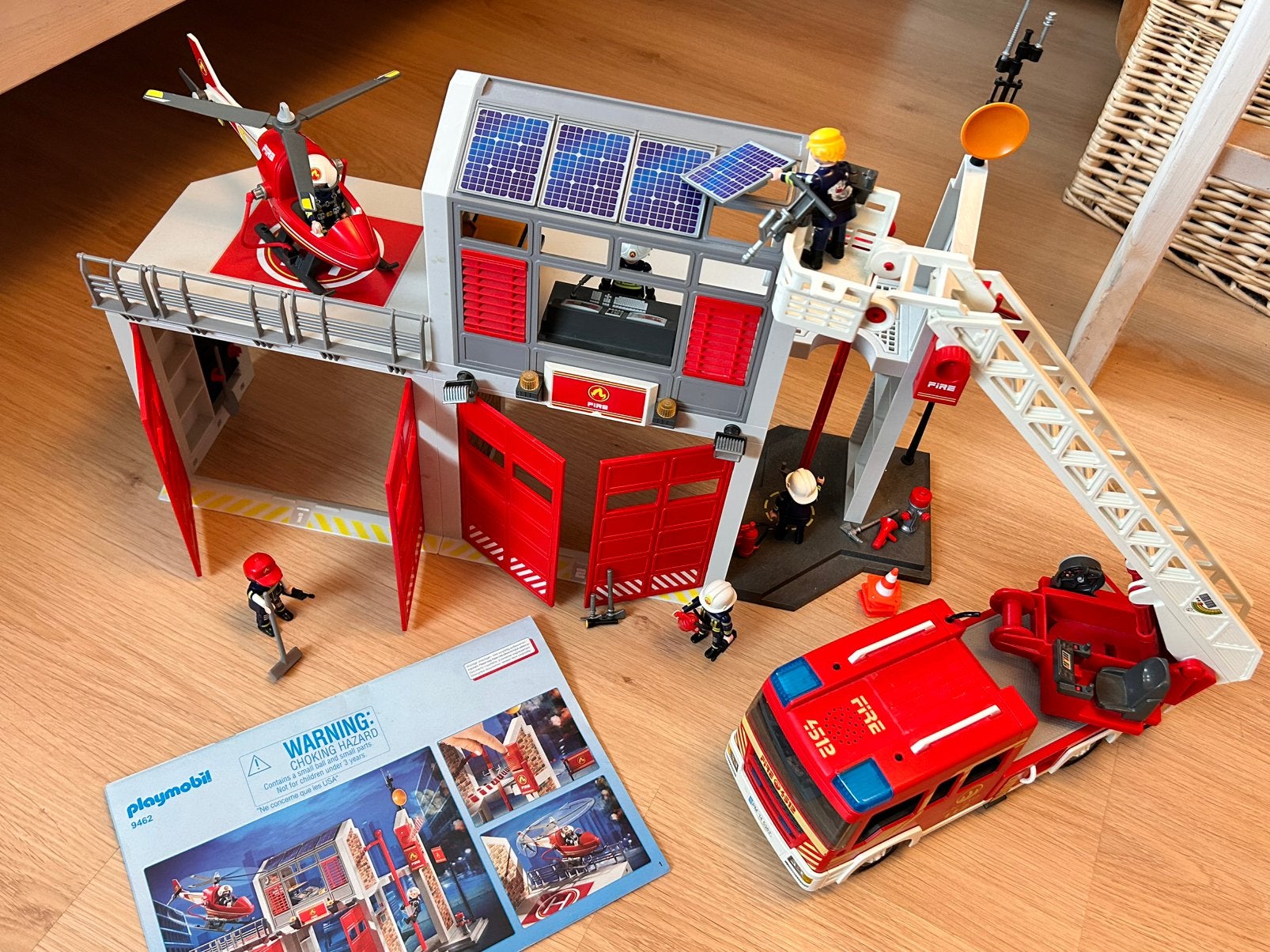 Playmobil brandweer kazerne 9462 & Ladderwagen, Ophalen of Verzenden, Gebruikt