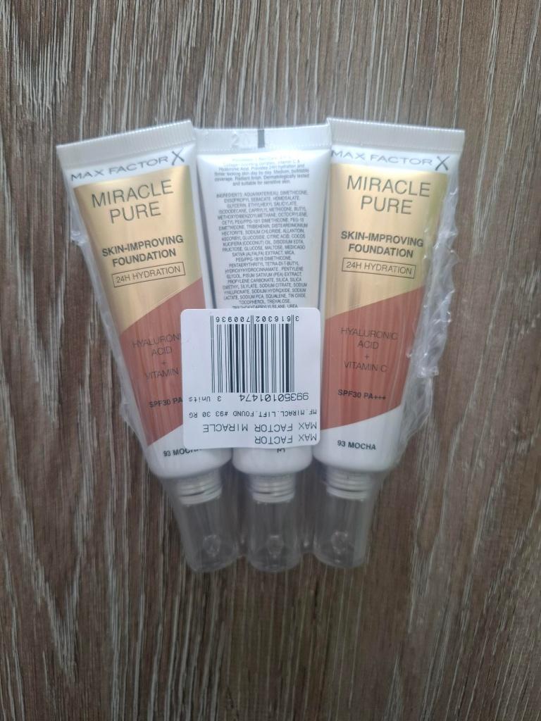 Max Factor Miracle Pure Foundation 93 Mocha (advr 4), Overige kleuren, Gehele gezicht, Nieuw, Ophalen of Verzenden