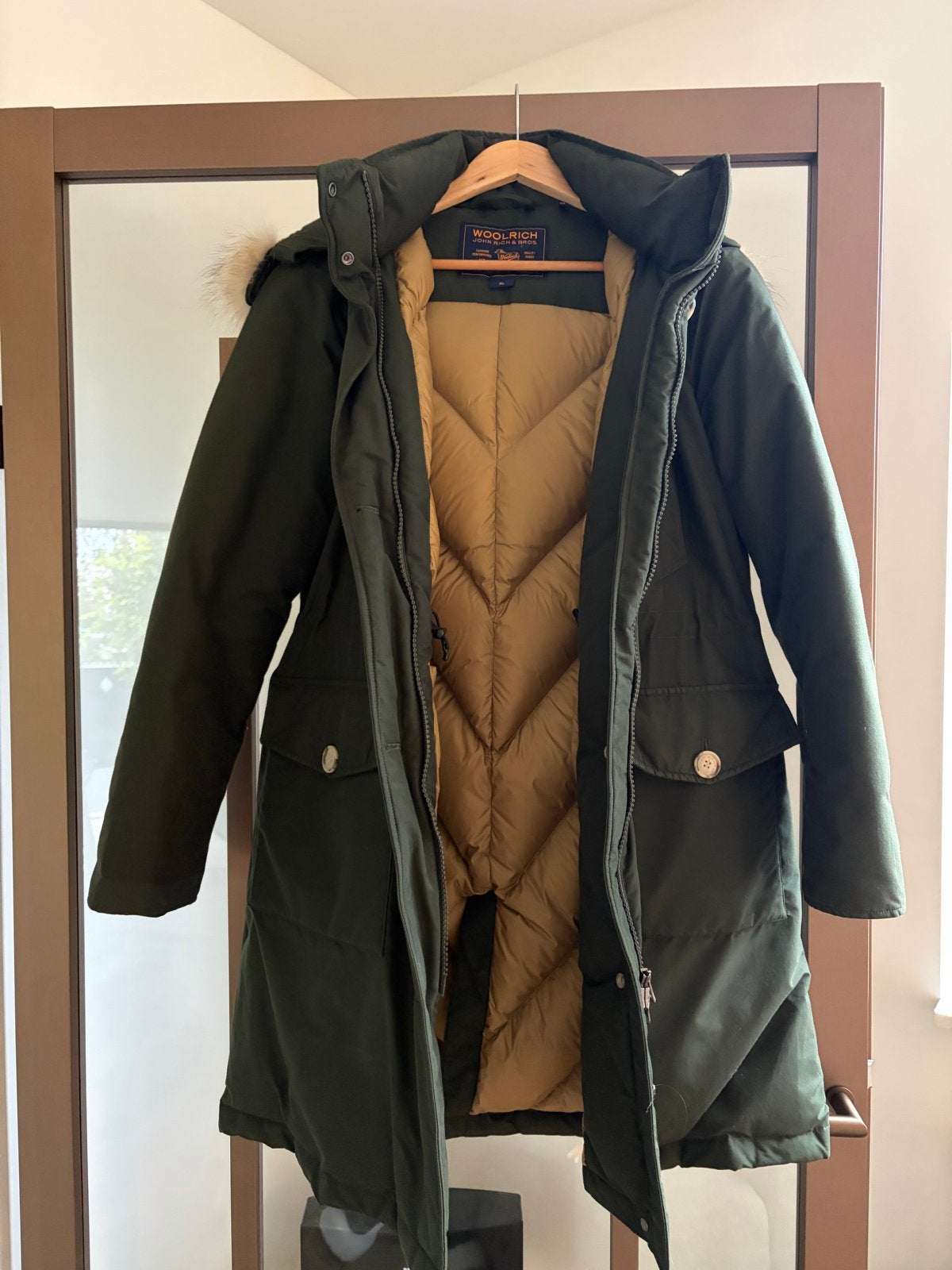 Woolrich Winterjas Parka XL Groen - Zo goed als nieuw, Ophalen of Verzenden, Zo goed als nieuw, Maat 46/48 (XL) of groter, Groen