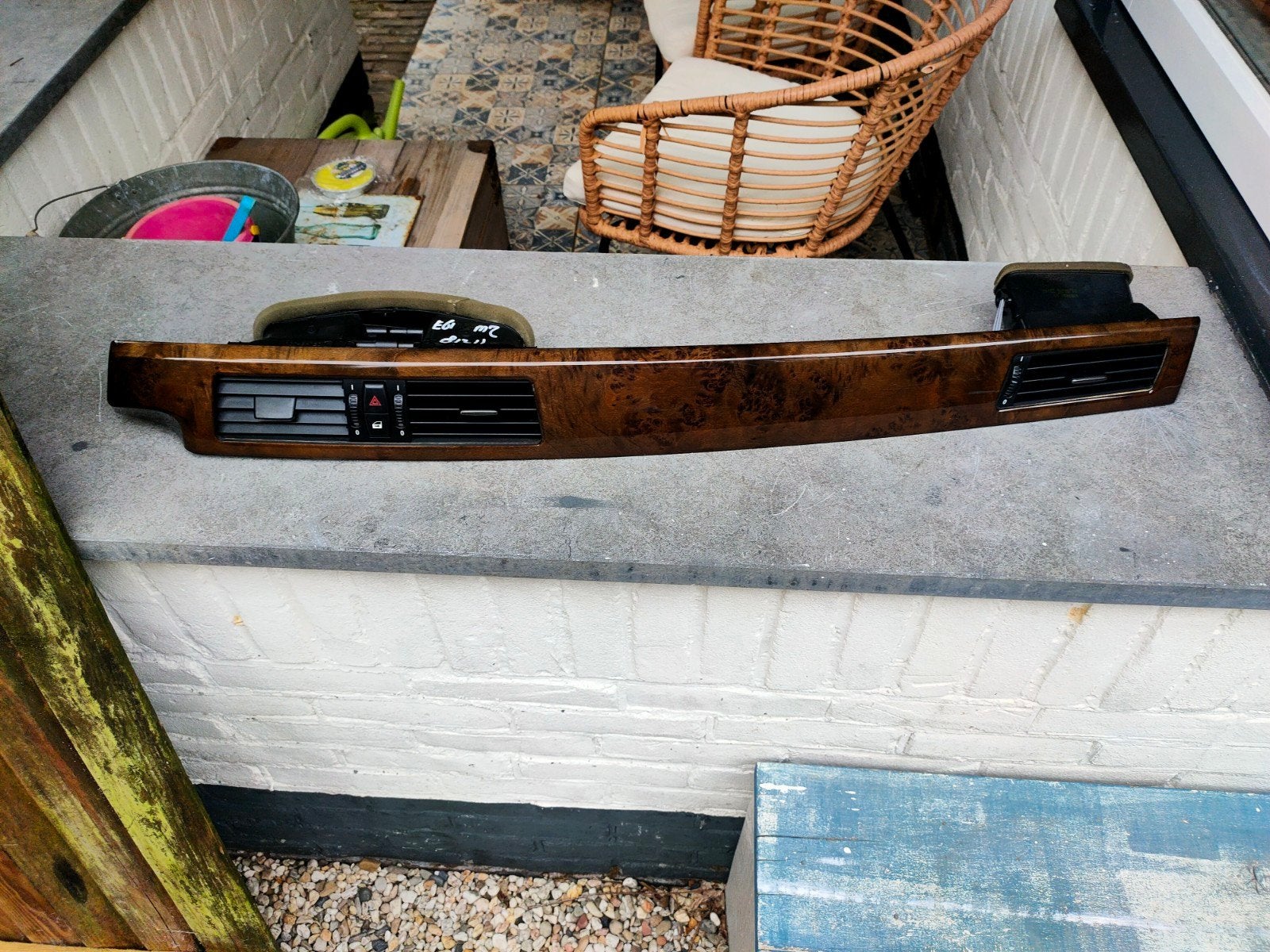 BMW E61 Houtinleg sierlijst Dashboard Deel met Ventilatie, Ophalen of Verzenden, Gebruikt, BMW