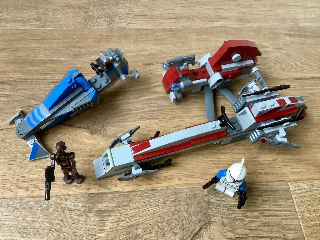 Lego Star Wars 75012 BARC Speeder (geen Rex, wel benen Obi), Gebruikt, Star Wars, Lego, Ophalen of Verzenden