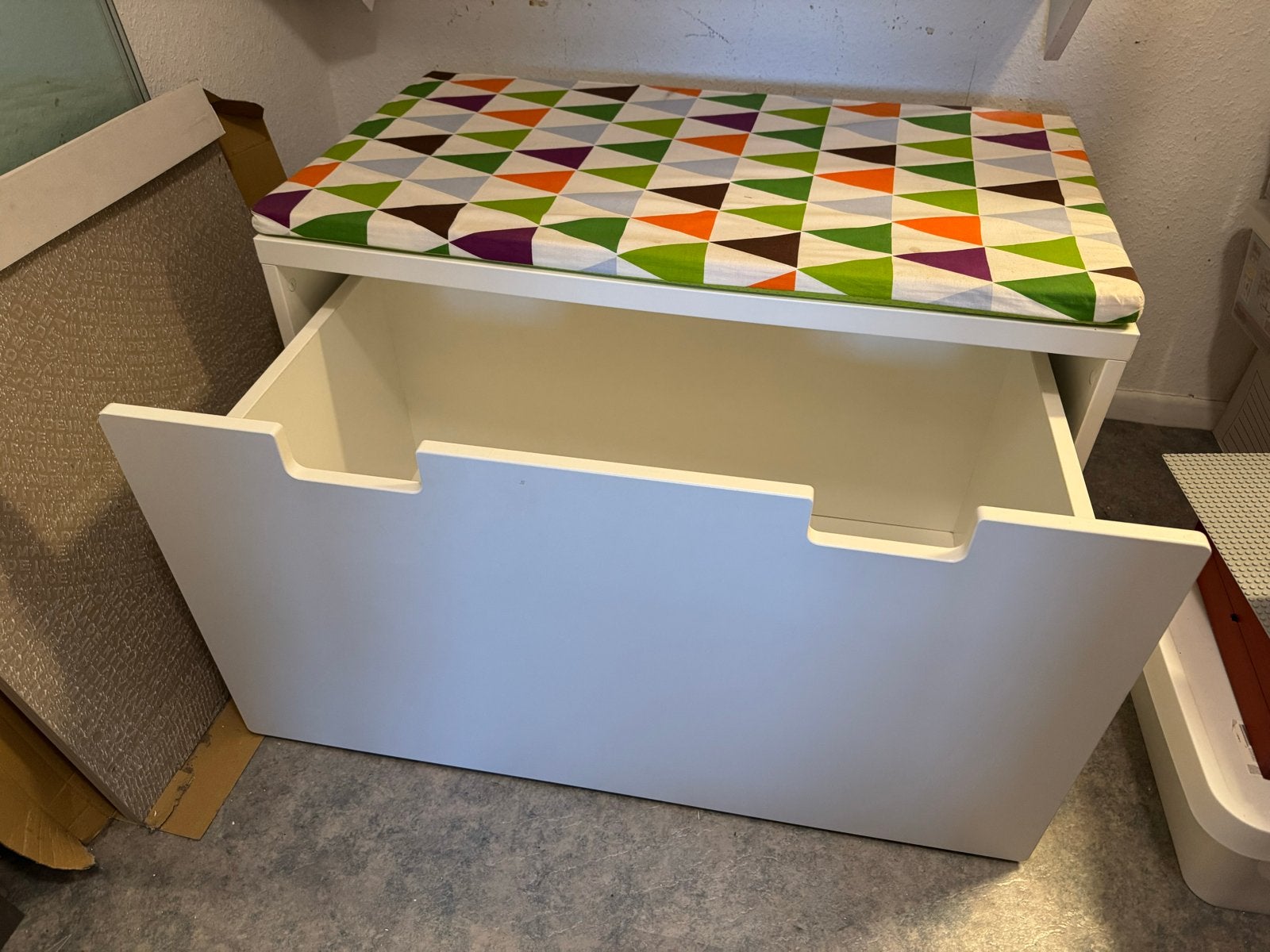 IKEA STUVA MALAD Opbergbank/speelgoedkist met Kussen, Huis en Inrichting, Ophalen, Gebruikt