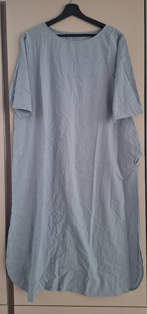 Ischiko jurk in lichtblauw, Maat 46/48 (XL) of groter, Zo goed als nieuw, Ischiko, Onder de knie