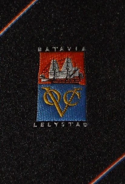 Batavia Lelystad VOC Schip en Museum stropdas blauw, Ophalen of Verzenden, Nieuw, Gebruiksvoorwerp