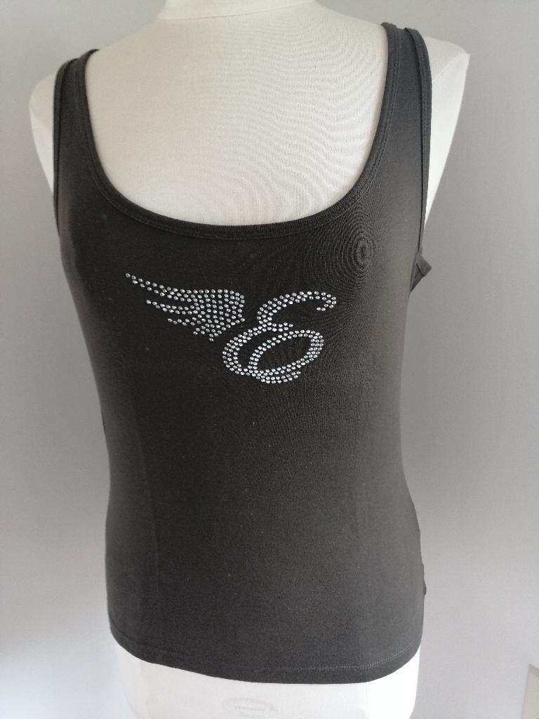 ESPRIT top donker bruin met studs maat L - zgan -, Kleding | Dames, Maat 38/40 (M), Bruin, Ophalen of Verzenden, Zo goed als nieuw