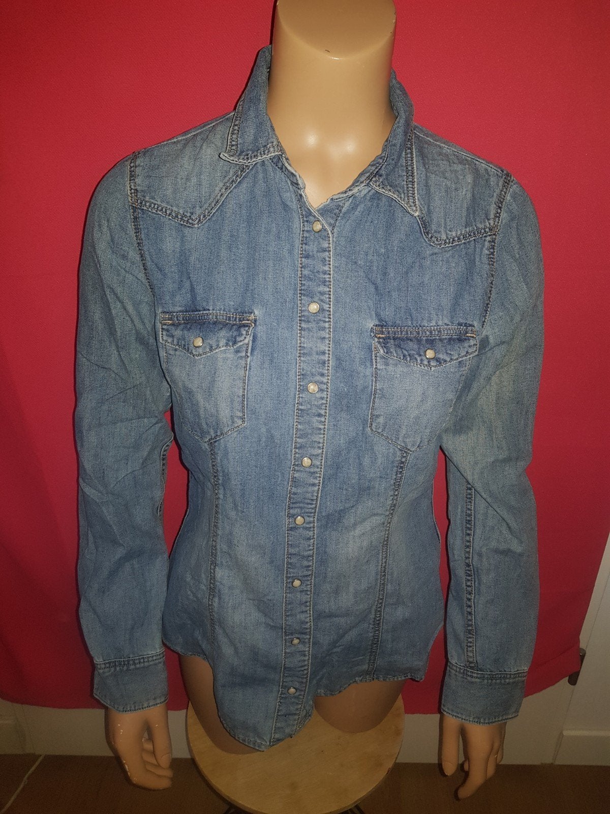 Blouse (429), Ophalen of Verzenden, Zo goed als nieuw, Maat 36 (S), Blauw