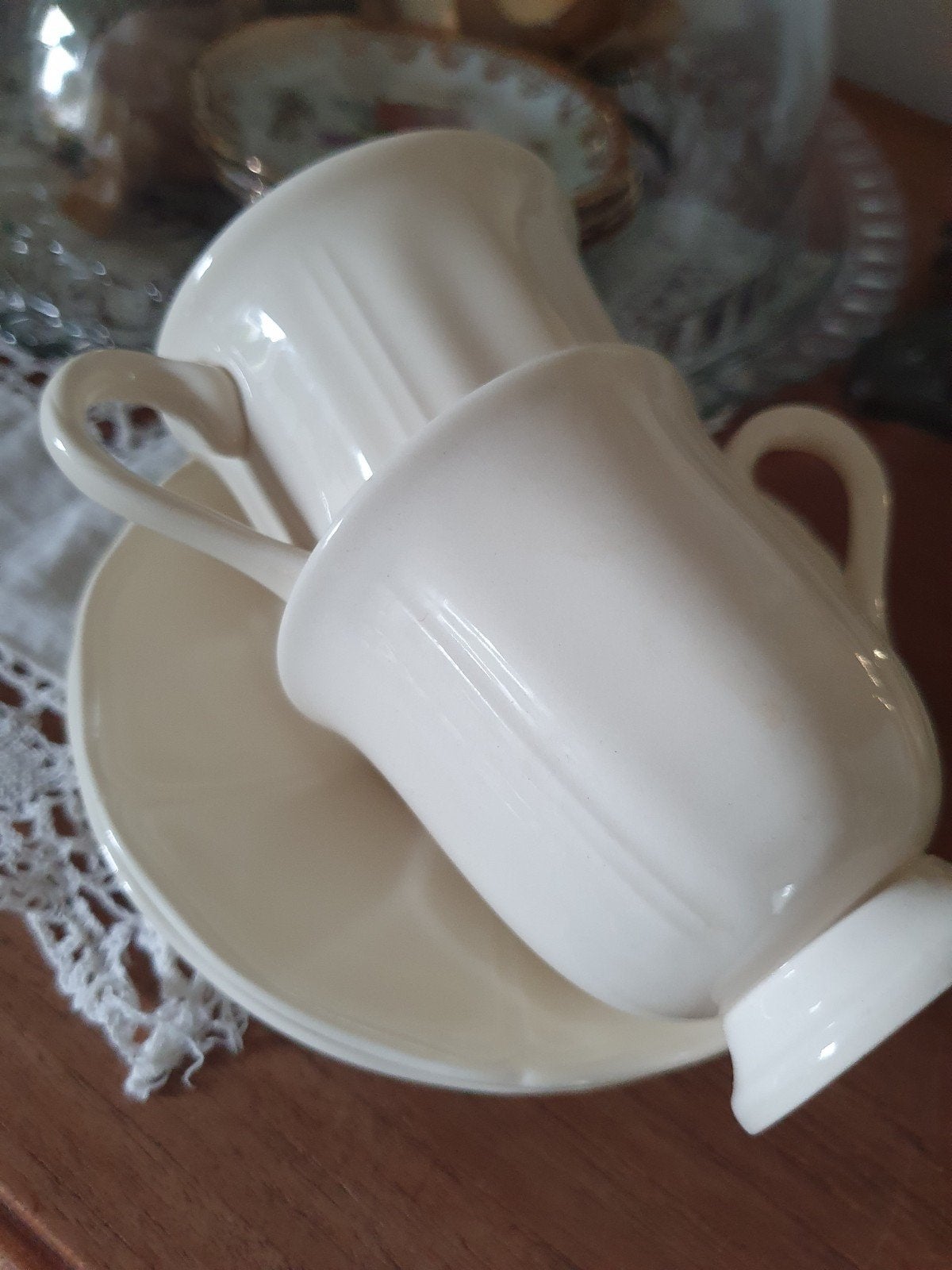 Wedgwood Queens Shape kop en schotels, Made in England, Ophalen of Verzenden
