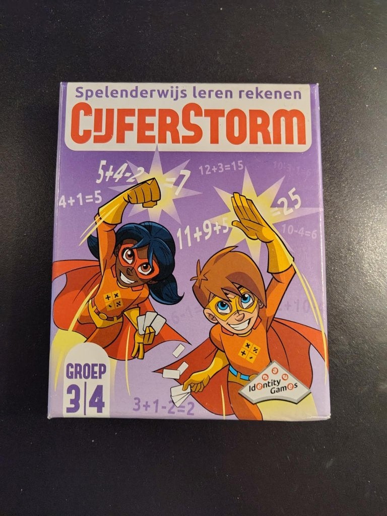 Cijferstorm: spelenderwijs leren rekenen (Identity Games)., Ophalen of Verzenden, Gebruikt, Rekenen