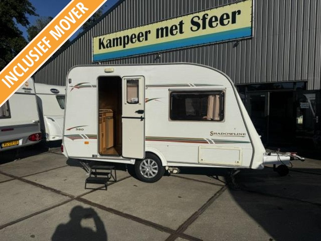 Keurige Elddis Shadowline 380 met mover, luifel & vo, Caravans en Kamperen, Standaardzit, Elddis, Tot en met 2, Bedrijf