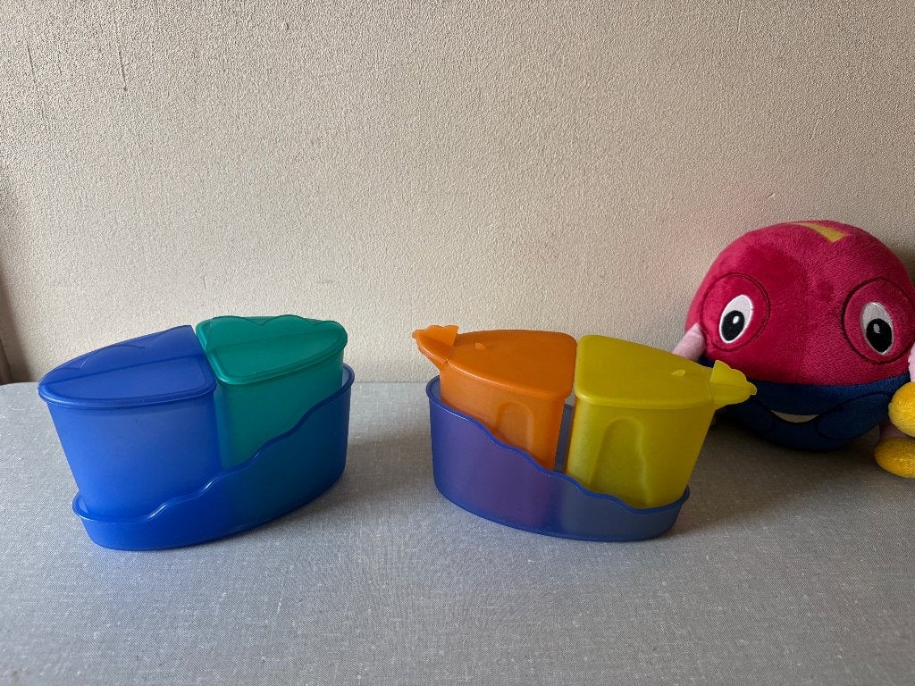 TUPPERWARE roomstel suiker en melk kannetje in 2 COMBINATIES, Overige kleuren, Beker of Kan, Ophalen of Verzenden, Zo goed als nieuw