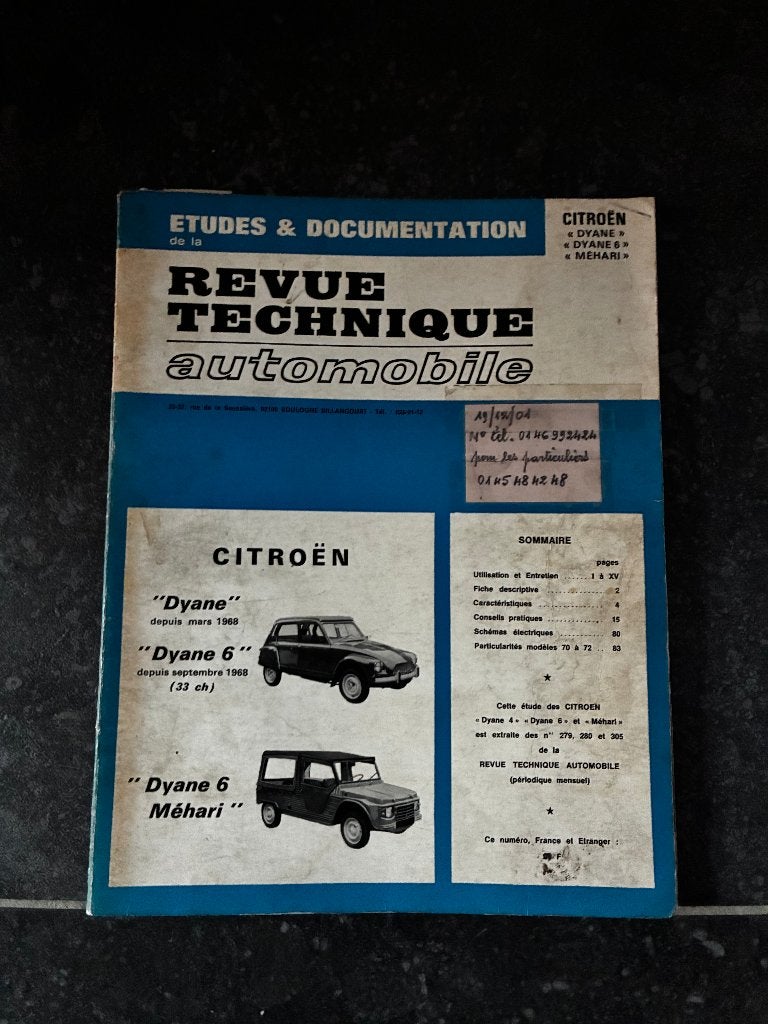Revue techniek Dyane 6/ Mehari, Ophalen of Verzenden