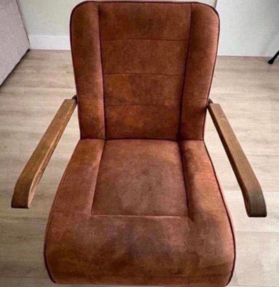 Fauteuil cognac, Ophalen, Zo goed als nieuw, 75 tot 100 cm, Stof