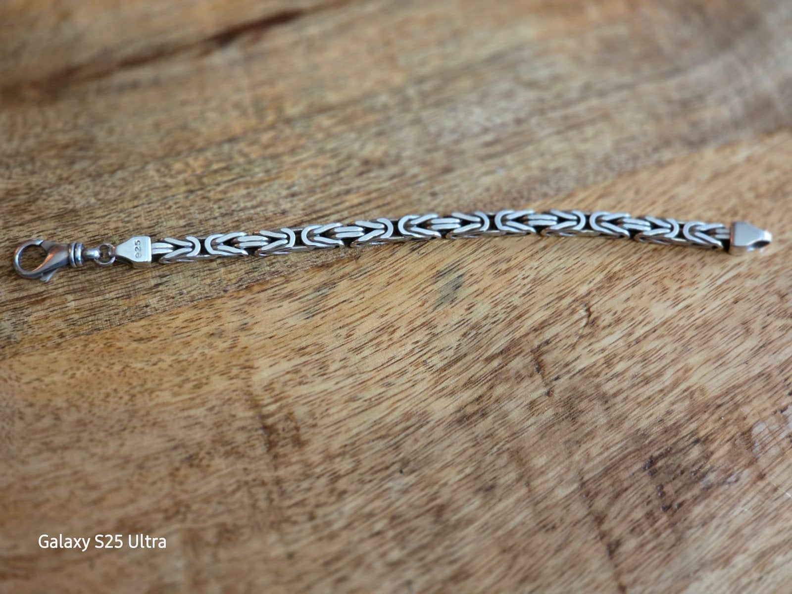 Massieve zilveren koningsarmband 925, Sieraden, Tassen en Uiterlijk, Armbanden, Ophalen of Verzenden, Zo goed als nieuw, Zilver