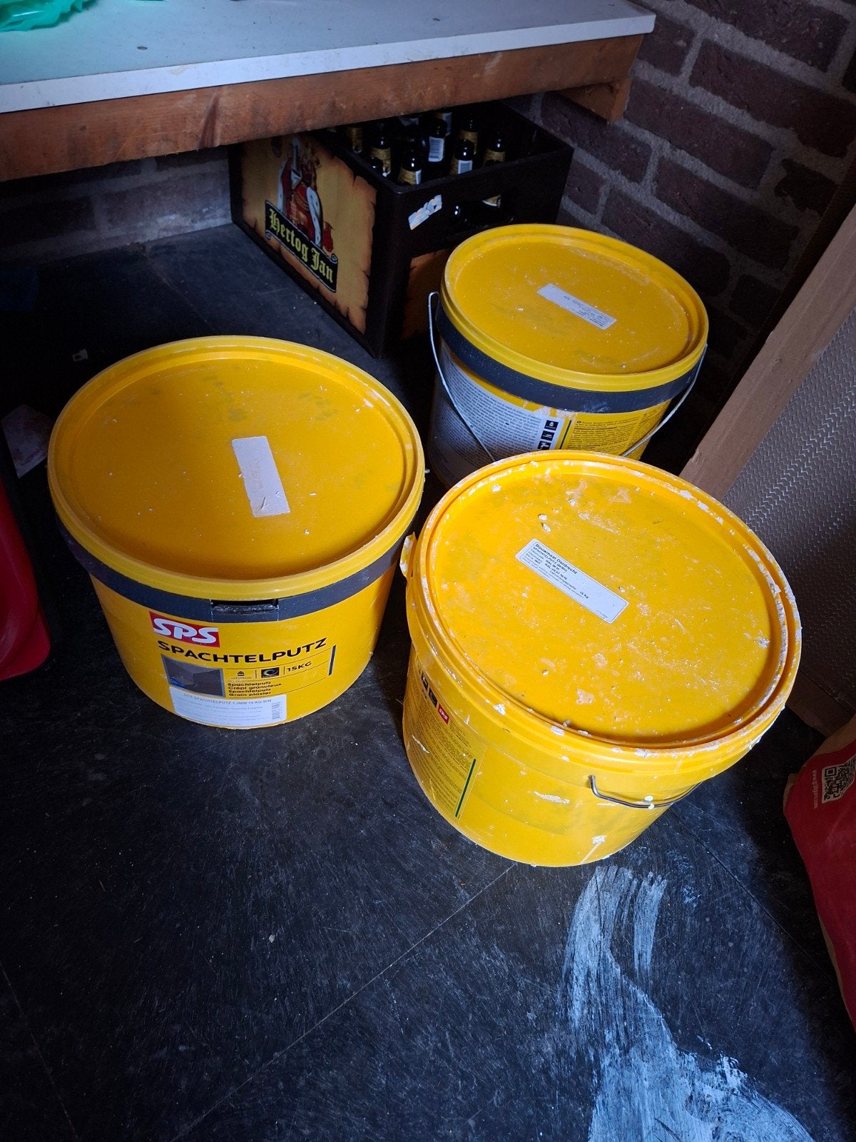 3 emmers SPS Spachtelputz 1.0mm, Doe-het-zelf en Verbouw, Ophalen, Nieuw, Overige typen