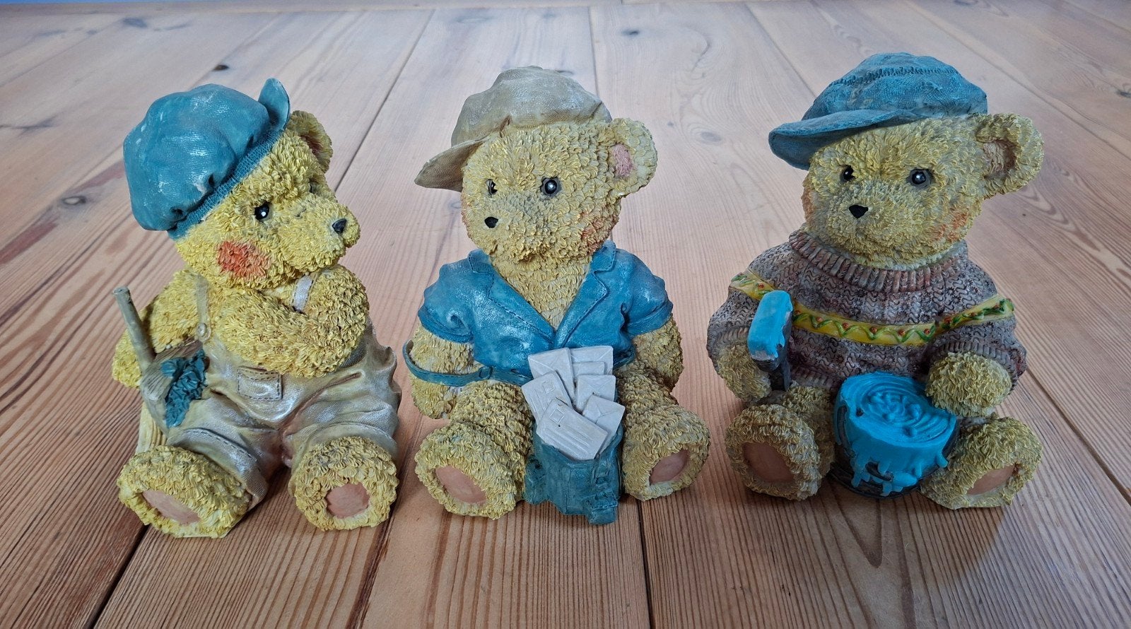 3x Vintage beelden van teddyberen. Hoogte 20cm., Verzamelen, Ophalen of Verzenden, Zo goed als nieuw, Beeldje, Overige merken