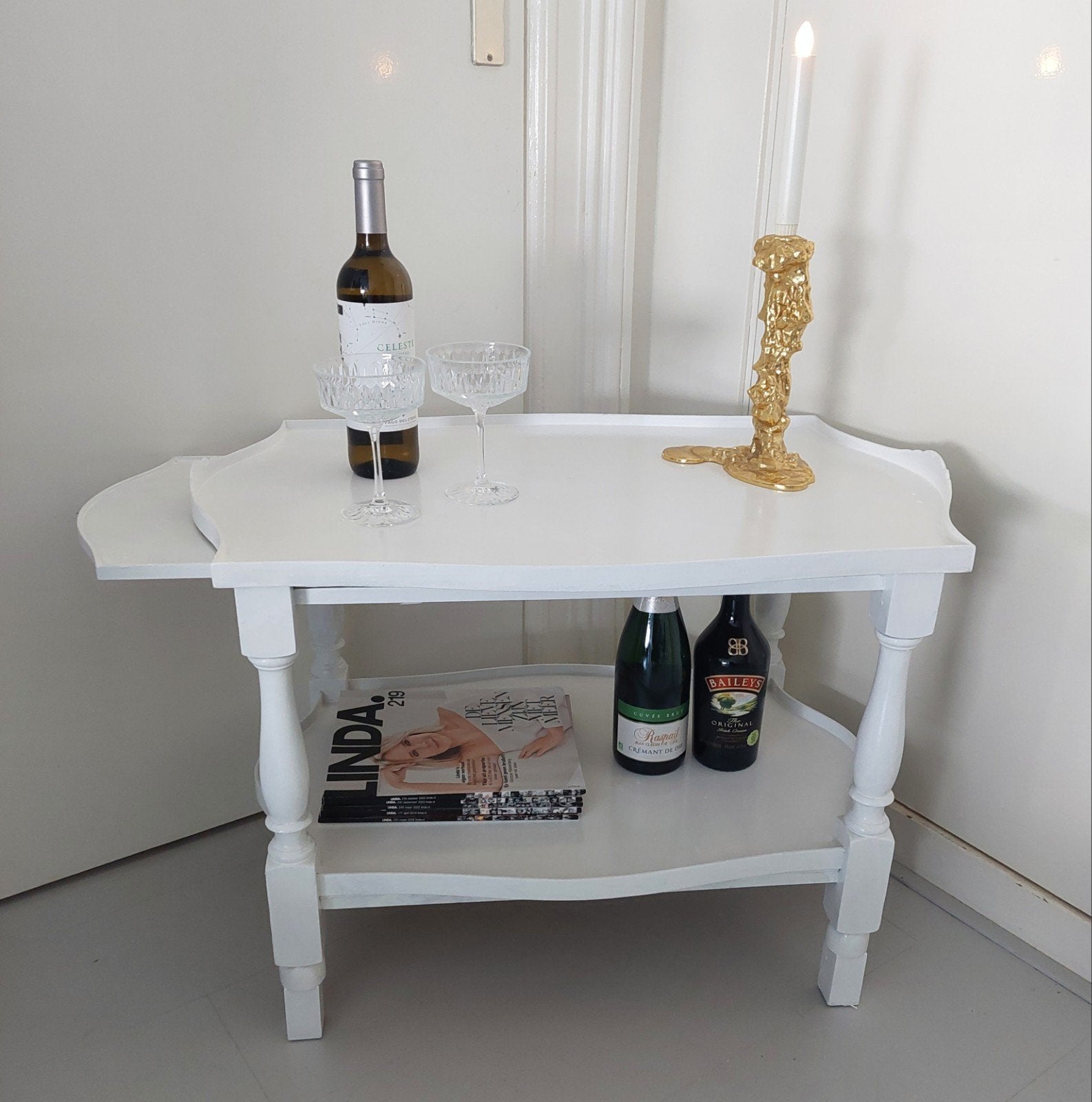 Trolley Bijzettafel Sidetable Tafeltje Vintage Brocante, Ophalen