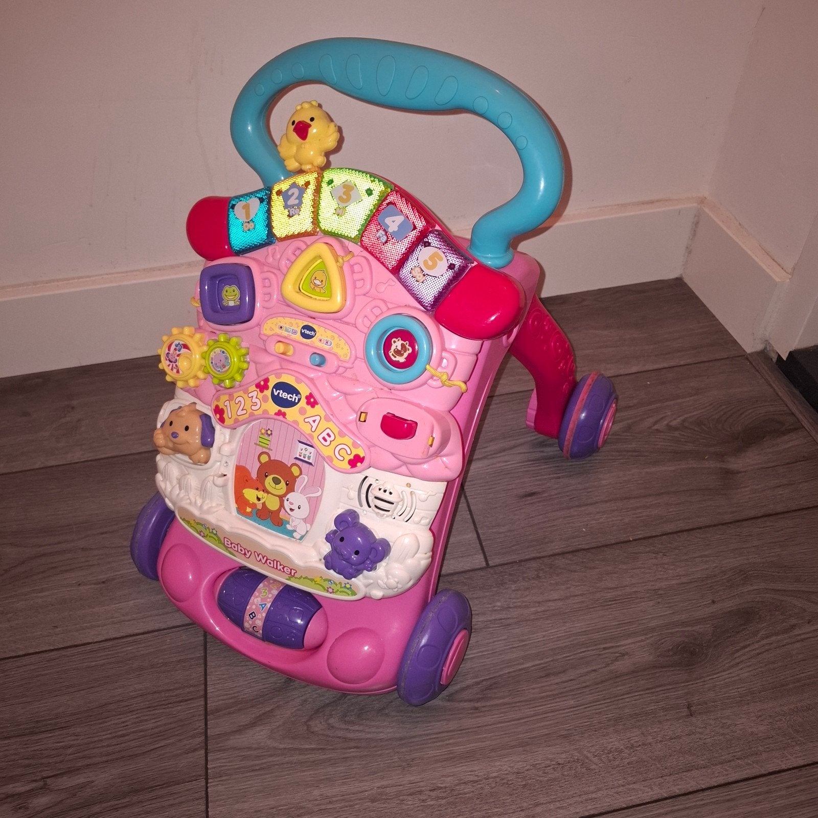 VTech Baby Walker Roze - Loper met Activiteitenpaneel, Kinderen en Baby's, Ophalen of Verzenden, Gebruikt, 6 maanden tot 2 jaar