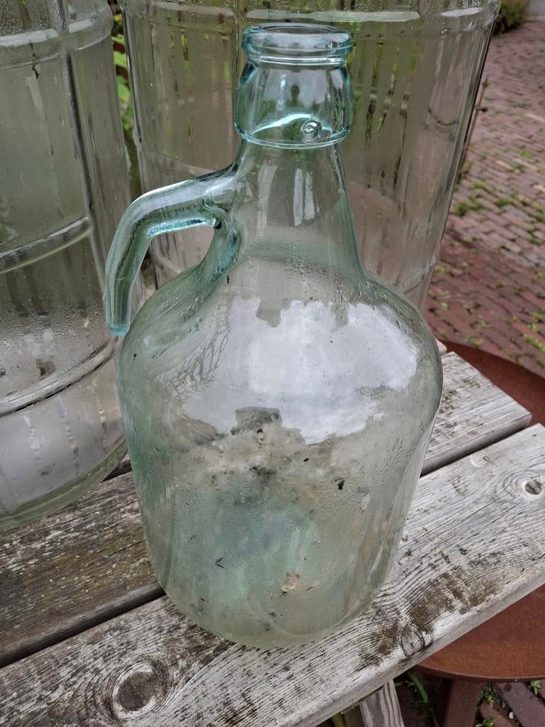 Oude fles gistfles gistingsfles brocante flesvaas wijnfles, Ophalen of Verzenden