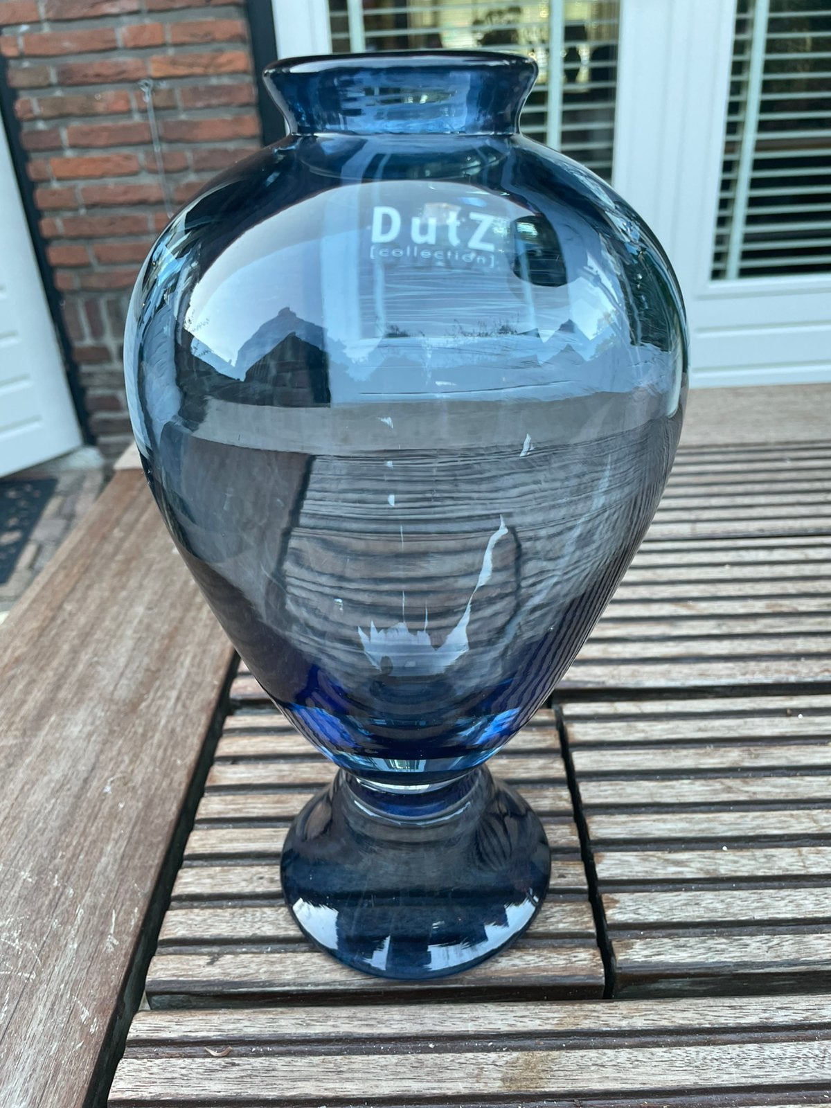 Dutz vaas, 28 cm, Op voet, Blauw, Ophalen of Verzenden