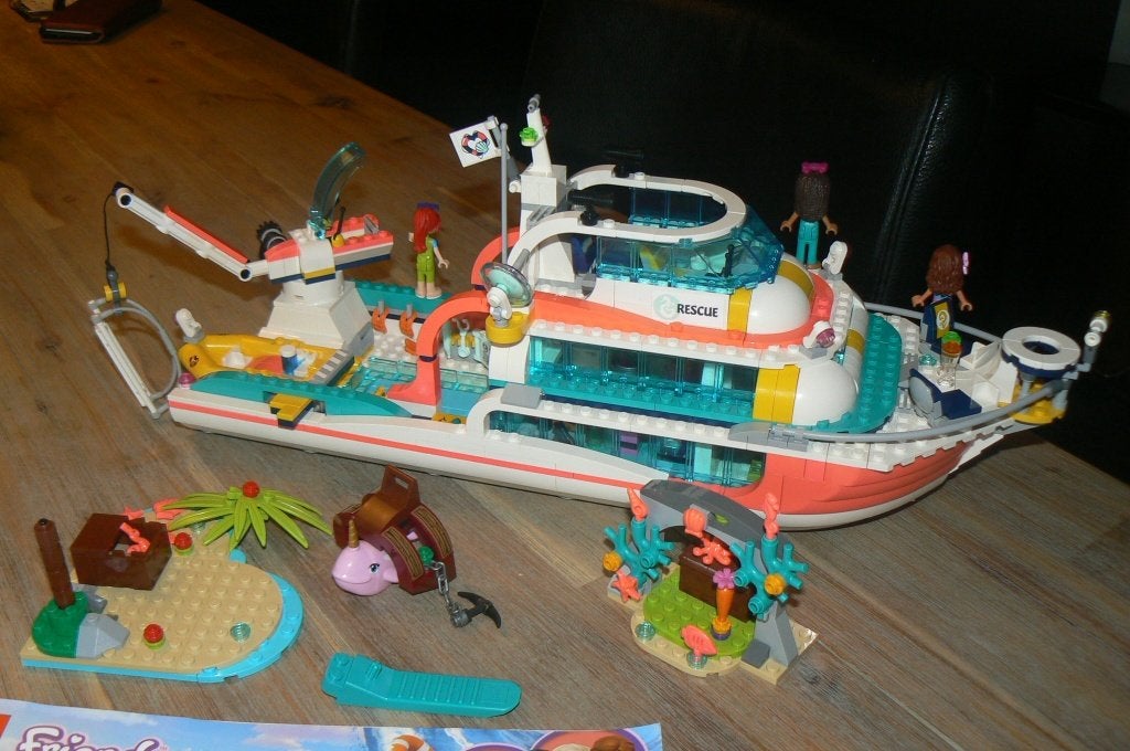 Te koop: Lego Friends Reddingsboot 41381 met boeken, Gebruikt, Lego, Compleet, Friends