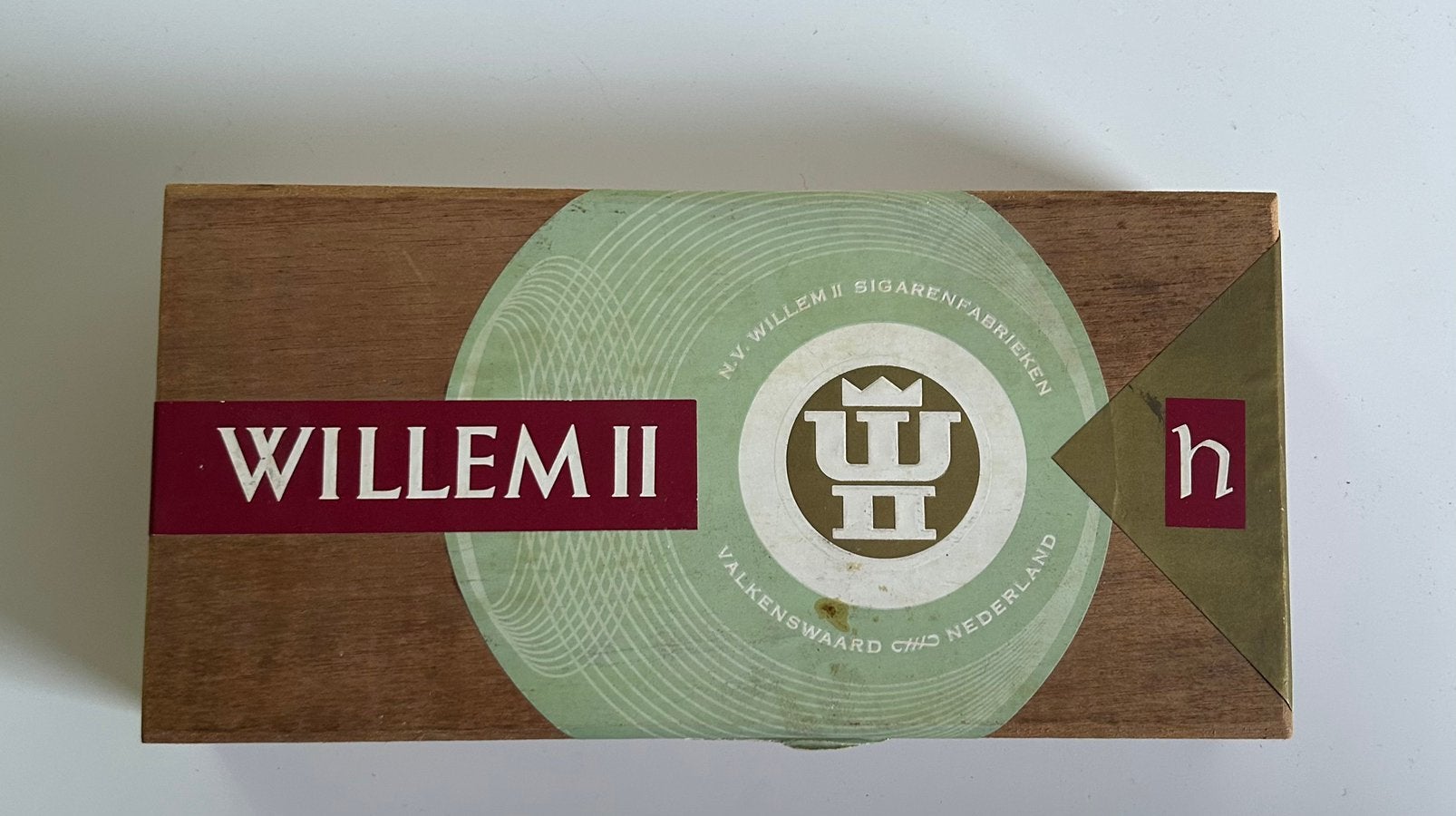 Vintage Houten Sigarendoos Willem II “History”, Verzamelen, Ophalen of Verzenden, Gebruikt, Tabaksdoos of Verpakking