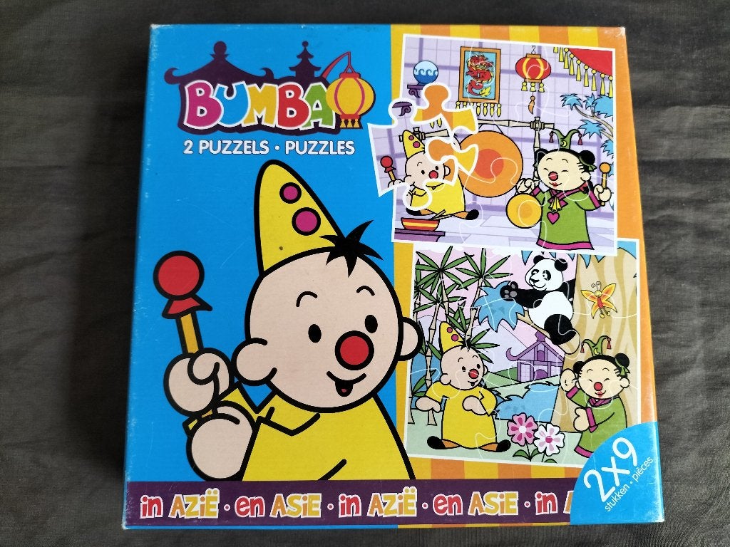 Bumba in Azië 2-in-1 puzzel ( 2 x 9 stukjes ), Ophalen of Verzenden, Minder dan 10 stukjes, Zo goed als nieuw, 2 tot 4 jaar
