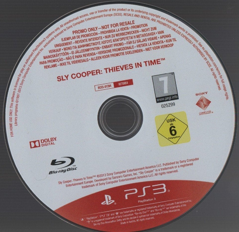 sly cooper thieves in time ps 3 promo, Spelcomputers en Games, Games | Sony PlayStation 3, Avontuur en Actie, 1 speler, Ophalen of Verzenden