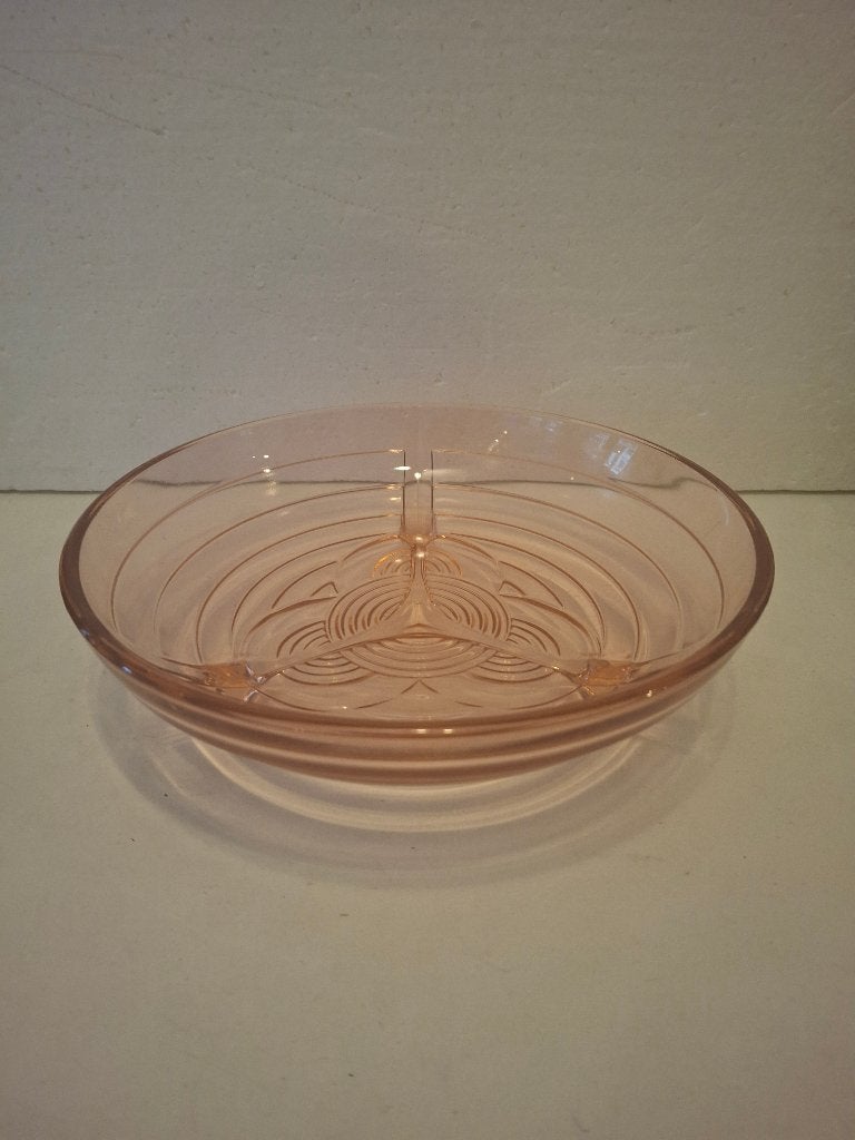 Mooie roze glazen Art Deco schaal, Antiek en Kunst, Ophalen of Verzenden