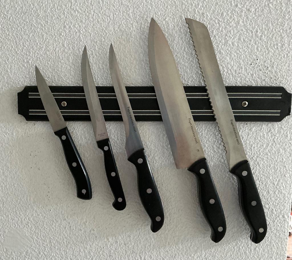 Messenset Paget Steenless steel, Ophalen of Verzenden, Gebruikt, Overige materialen, Vaatwasserbestendig