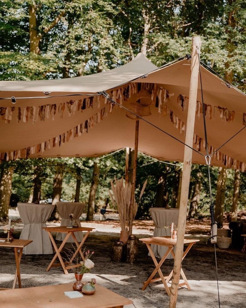 Stretchtent 4,5x4,5m te huur incl. op- en afbouw, Ophalen, Nieuw, Overige